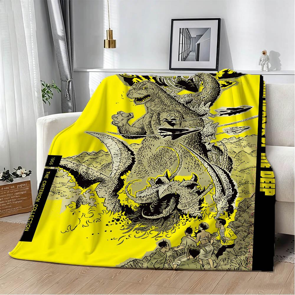 G-Godzilla-S 2 M-Monster King Classic 3D Flannel Blanket Soft Throw Blanket Art For Home Decor Bedroom Bed Sofa Picnic Fans Gift