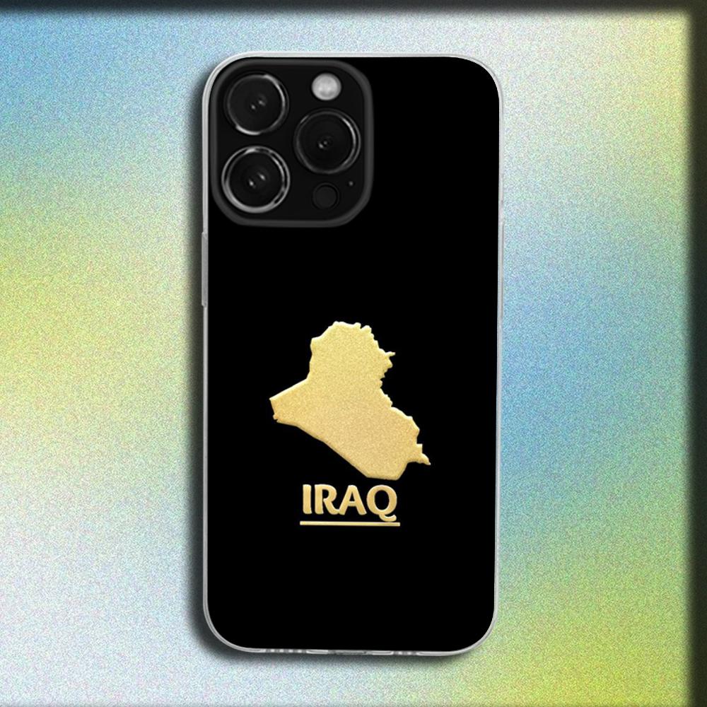 Iraq Passport Flag Map Badge Phone Case For iPhone 16,15,14,13,12,11 Plus,Pro,Max,XR,XS,Plus,E,Mini Transparent Soft Cover iPhone11