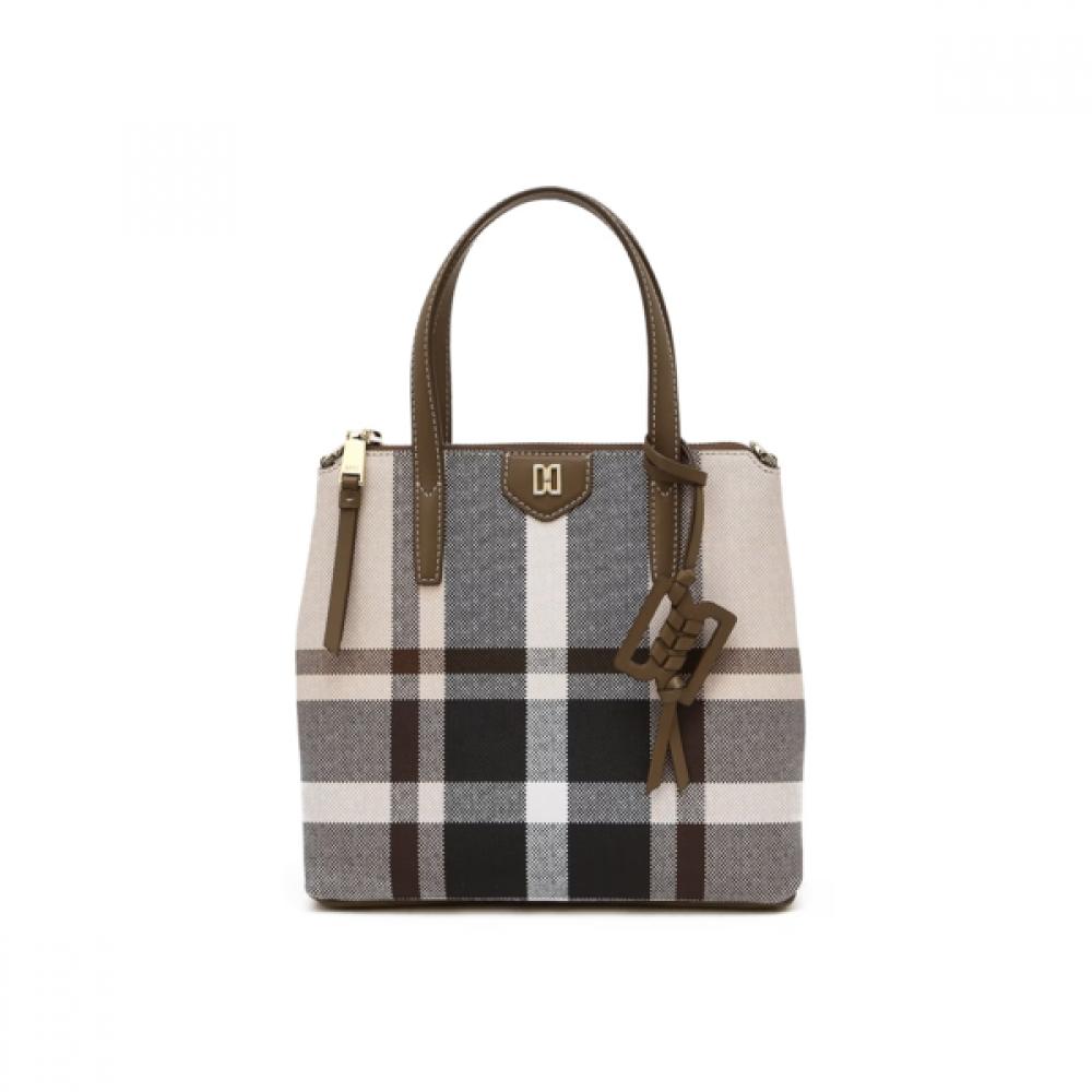 Daks Beige Check Leather Tote Bag Dcba6e711i2