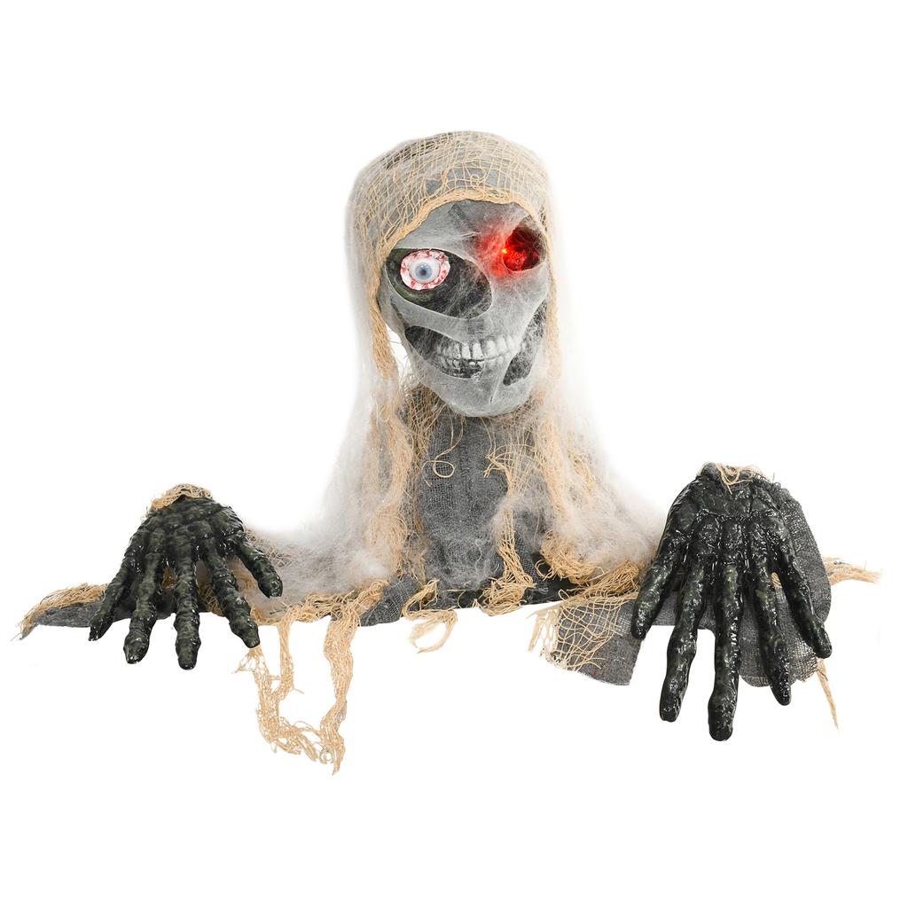 Halloween decoration, one-eyed mummy, flexible arms, glowing eyes, creepy howl, 55x18x35 cm