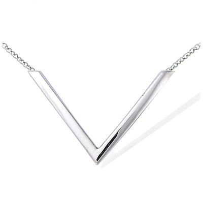 [R4228] - Silver 'Cleopatra' Silver Necklace (rhodium) - 30x20mm
