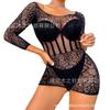 Sexy and Seductive European and American Style Innerwear, Tight and Seductive Jumpsuit, Passionate Opening, No Need To Take Off Net Top, Women's Style