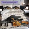 1 Peça Música, Tema Guitarra Conjunto de Colcha Cobertor Capa de Colcha Fronha Decoração de Casa Presente de Aniversário (1 * capa de edredom + 9 * fronhas, sem enchimento)