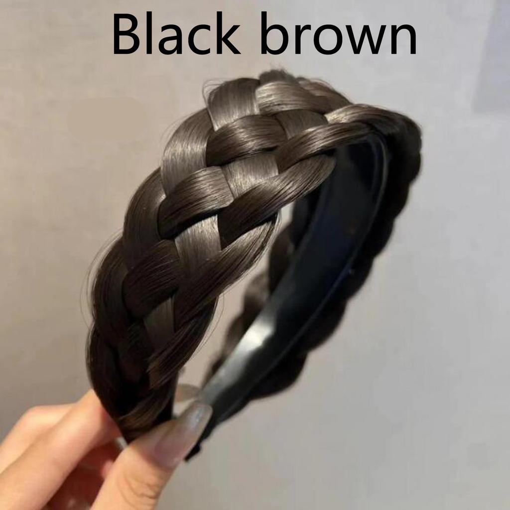 Women Synthetic Wide Wig Twist Braided Hair Bands Fashion Braids Hairband Nature Headband Stretch for Party Hair Accessories