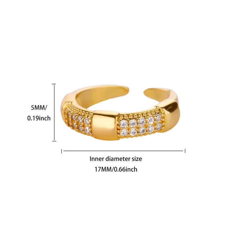 Gold-plated stainless steel ring, female style love full diamond zircon ring, light luxury high-end ring.