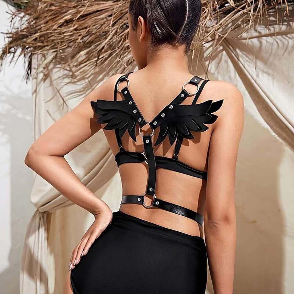 Leather Wing Harness - Gothic Lingerie Accessories for Women