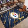 Benutzerdefinierter Teppich Pittsburgh Steelers Muster Druck Name Text Weicher Rutschfester Bodenbelag für Heim-Innen Dekoration