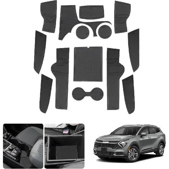 

LUWU для 2025 2026 Kia Sportage Аксессуары - для 2023 2024 2025 2026 Kia Sportage Коврики в дверные карманы Вкладыш для подстаканника Подставка под стакан Вкладыши в центральную консоль чёрный