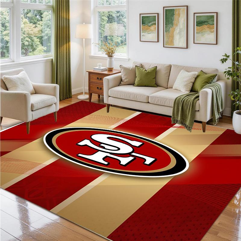 San Francisco 49ers Design Kristall-Samt-Teppich Weiche Dekorationsmatte für Schlafzimmer Eingang