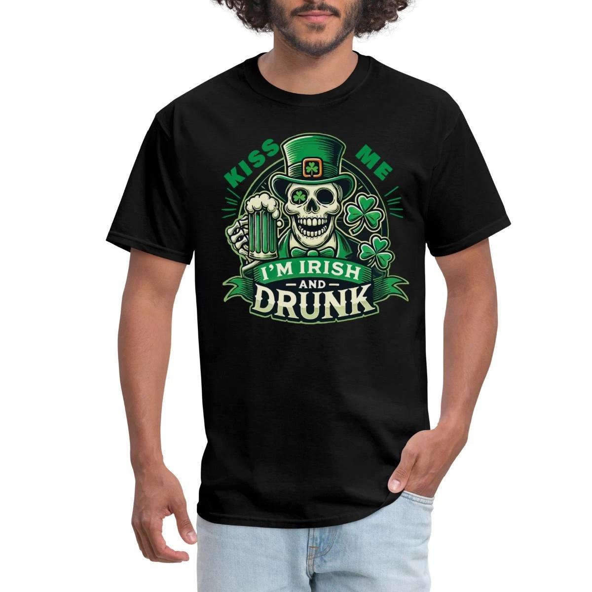 Kiss Me I Am Irish And Drunk | Funny St. Patricks Day Men s T-Shirt M