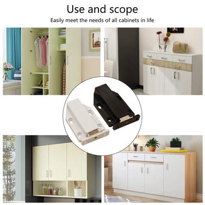 2 Stück Schrank-Druckriegel mit Auswurf-Funktion, Druck zum Öffnen, Türschnäpper-Set, Magnetische Druckschnäpper für nahtloses Öffnen und Schließen von Türen