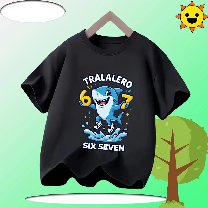 Summer Funny Six Seven 67 Digit Print Children's T-Shirt Casual Polyester Boys Short Sleeve Fashion Comfortable Kids Sport Clothes