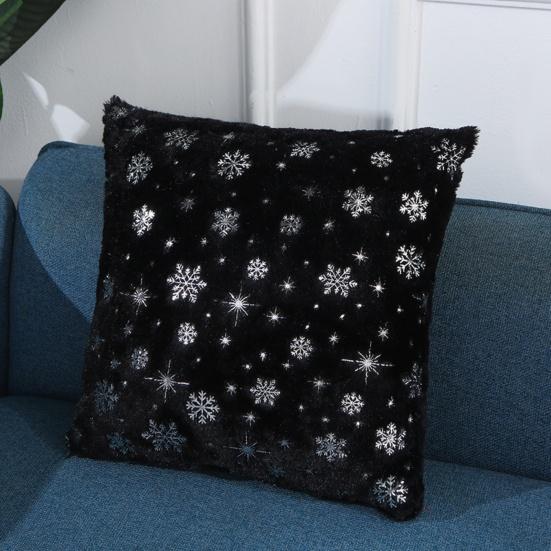 Vánoční pouzdro na polštář Hot ražba na skrytý zip omyvatelný elegantní 43x43cm sněhové vločky flitry Vánoční ozdobný povlak na polštář pro domácí kancelář