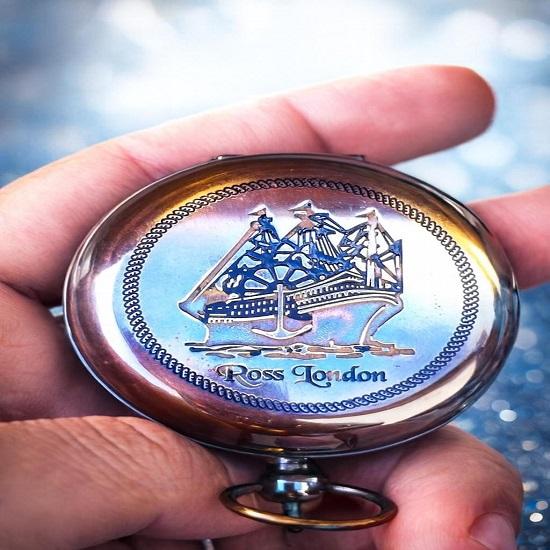 Handmade Brass Pocket Compass, Ross London Style, Nautical Gift