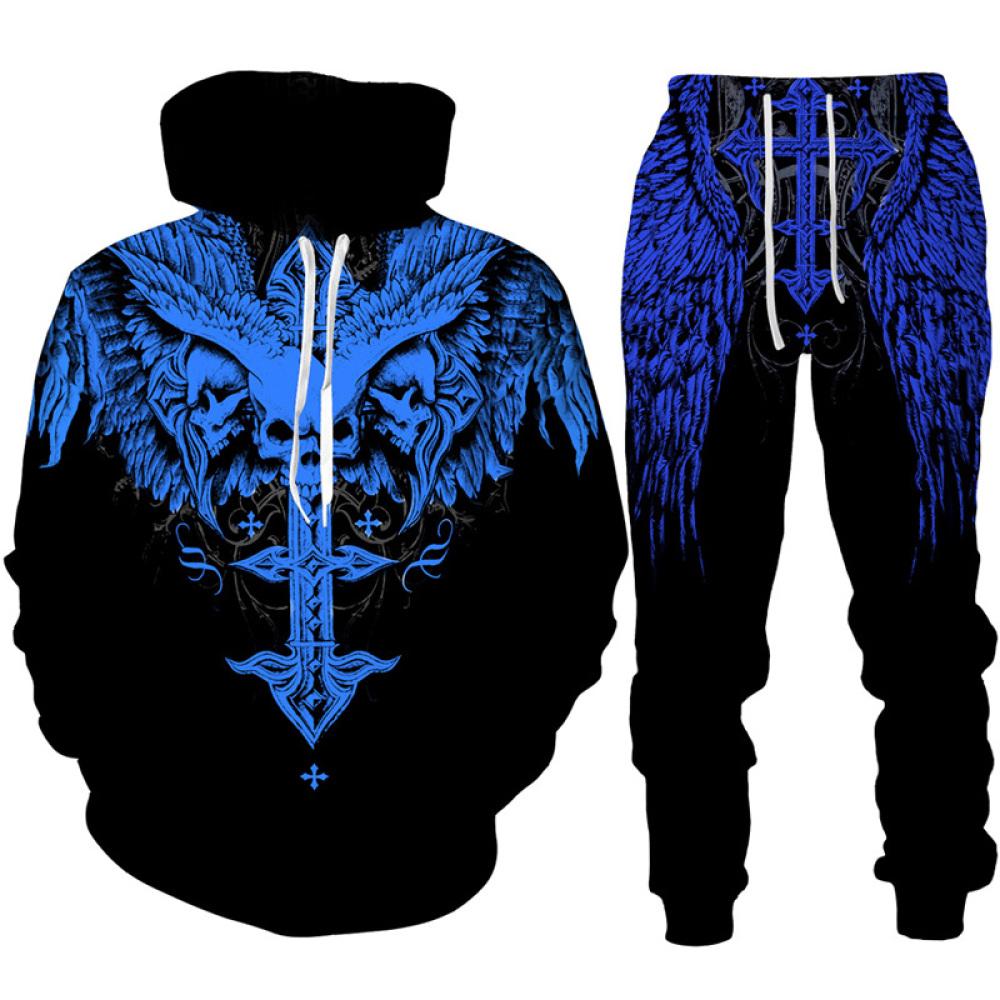 Готическая толстовка с принтом черепа/спортивный костюм с 3D-принтом — фото 4
