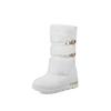 Fashion Metal Decoration Woman Winter Snow Boots Large Size Plush Warm Mid-calf Boots Ladies Height Increasing Shoes Women