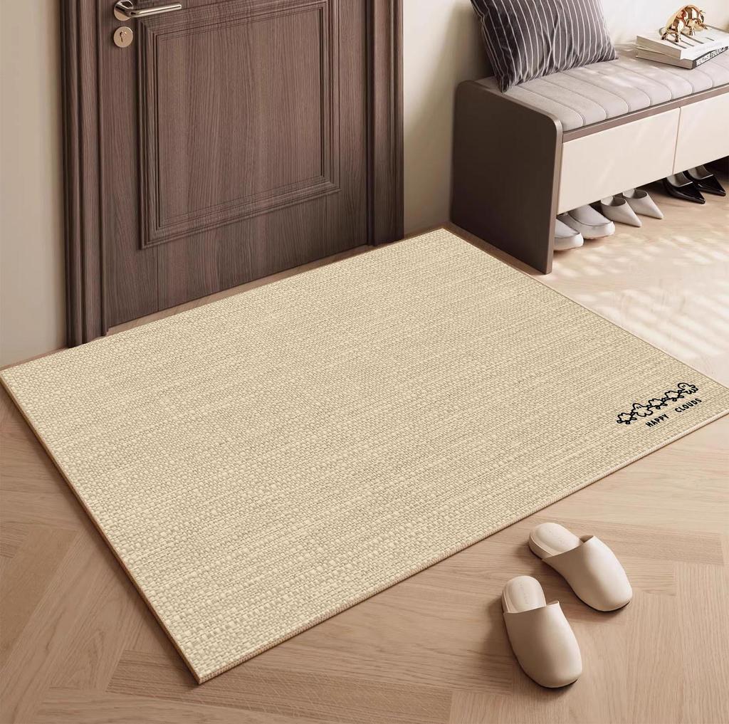 Luxury Waterproof Non-slip Linen Door Mat – Wear-resistant, Wash-free, Wipeable Carpet for Home Entry.