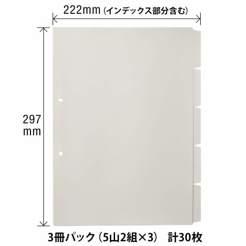 Plus index A4 2 holes Tasukea Removable label No printing 5 mounts 98-081 x 3 Total 30 sheets
