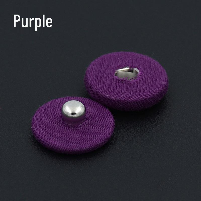 Metal Snap Button with Colored Fabric Cover - High-End Copper Male-Female Hidden Buckle