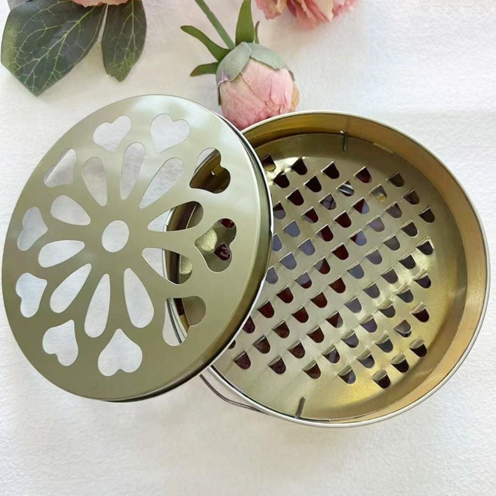 with Handle Lid Incense Burner Box Hollow Out Insect Repellent Tray Mosquito Coil Holder Summer