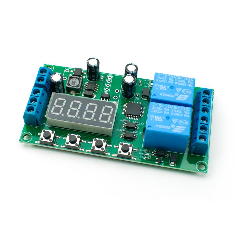 Dual Channel Digital Time Delay Relay Module DC 11V 11V Multi-function Timing Control Switch Board
