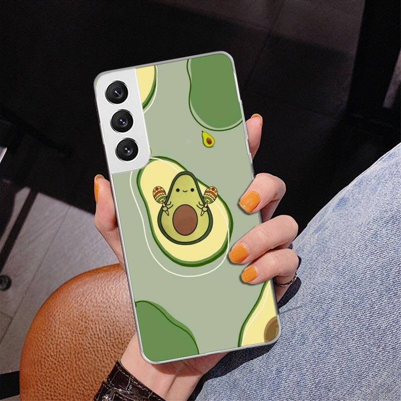 Cartoon Fruit Avocado Phnoe Case for Samsung Galaxy S26 S25 Edge S23 S24 Ultra S22 Plus S21 S20 FE Unique Cover Soft Coque Galax