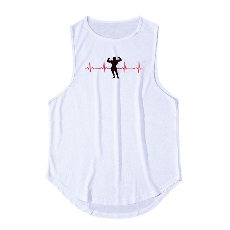 

Muscleguys, новые летние молодежные жилеты для бодибилдинга, мужская быстросохнущая дышащая футболка без рукавов с круглым вырезом и принтом для тренировок XXL белый