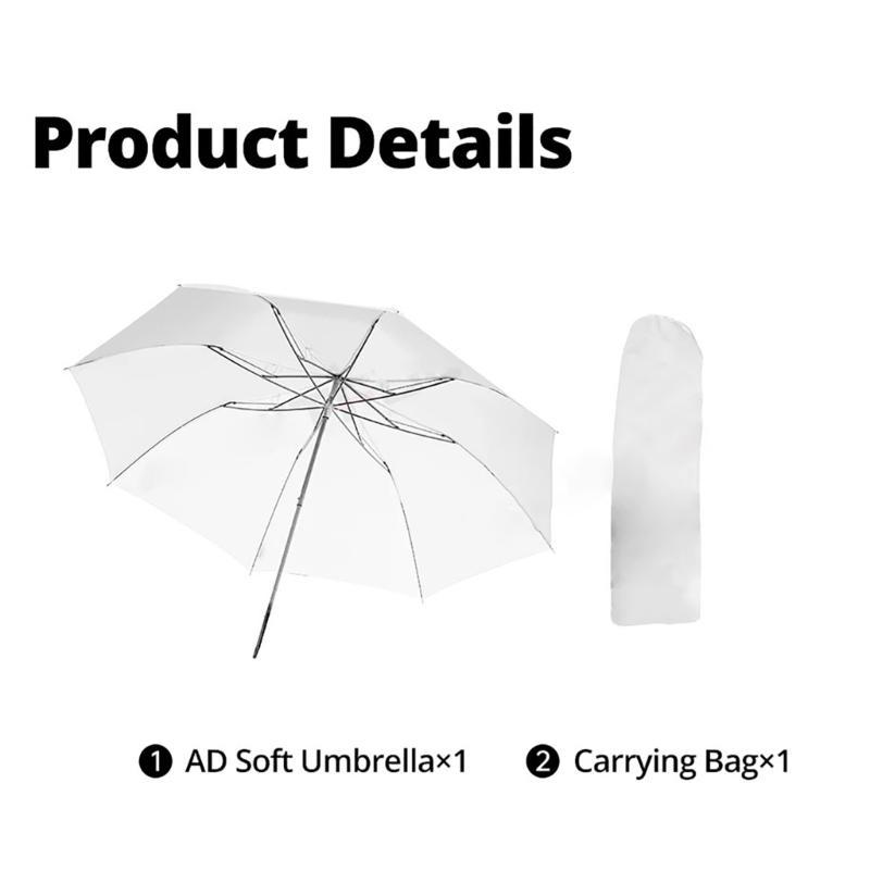 ADS5 Foldable Soft Umbrella Portable Studio Photography for Studio Flash Speedlites Creating Natural and Even Lighting