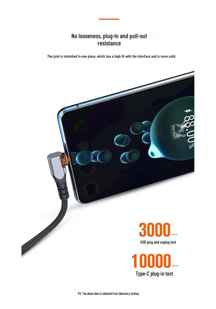 100W L-Shaped 6A Fast Charging Data Cable for Huawei & Xiaomi Android Devices
