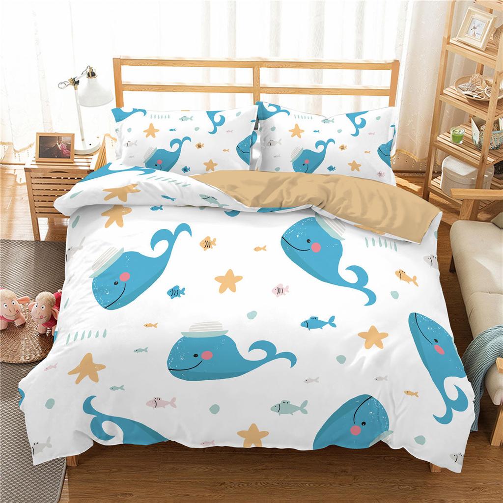 Cute Dinosaur Duvet Cover Kids 3D Cartoon Animal Bedding Set Full/Queen Microfiber Quilt Cover For Boy Girl Child Bedroom Decor