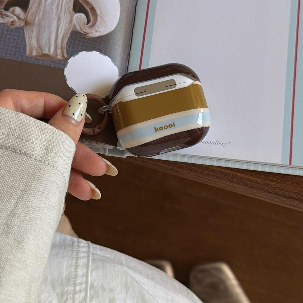 Niche contrasting stripe earphone cover for Apple AirPods 1 /1 generation simple protective cover PRO1/PRO anti-drop