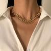 Ingemark Punk Simple Geometry Thick Chokers Necklace Women Trend Gold Color Metal Chunky Neck Chain Hip-Hop Steampunk Jewelry