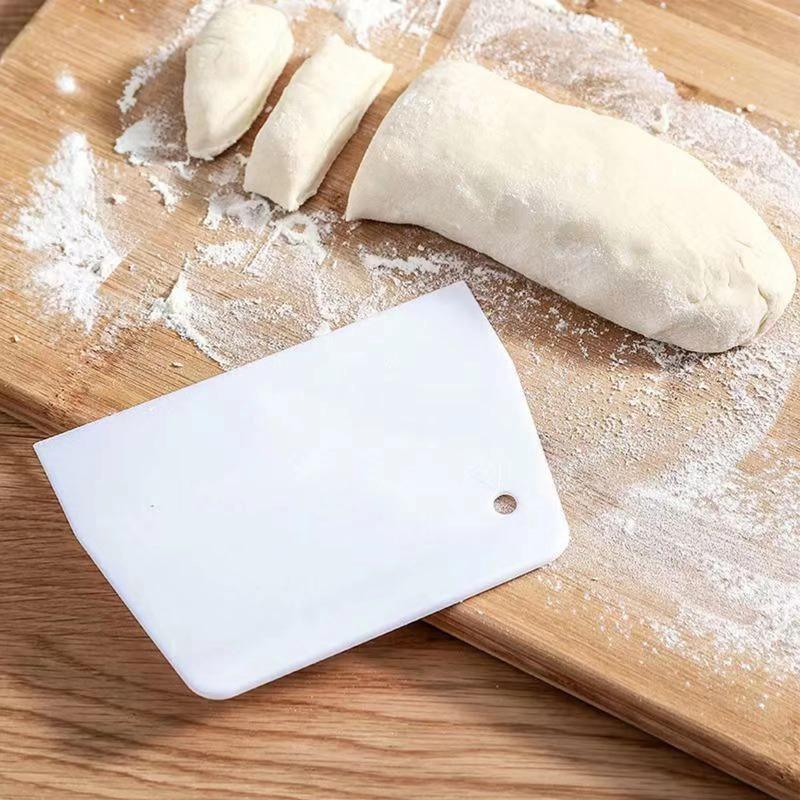 Dough Scraper Lightweight Flat Cut Reusable  Plastic Bowl Scraper Multifunctional Flexible with Hanging Hole for Kitchen
