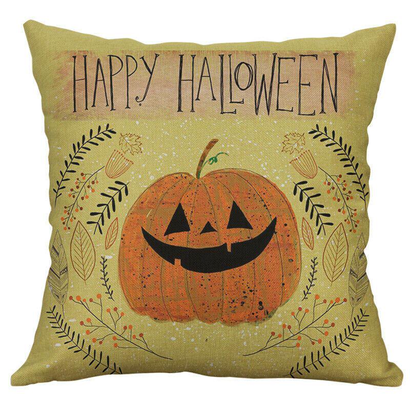 Vibrant Halloween Animal Print Cushion Cover Cotton Linen Pillow Case For Festive Home Decor