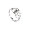 Women Vintage Flower Finger Rings Elegant Stainless Steel Rose Gold Casual Ring Anniversary Valentine's Day Gift