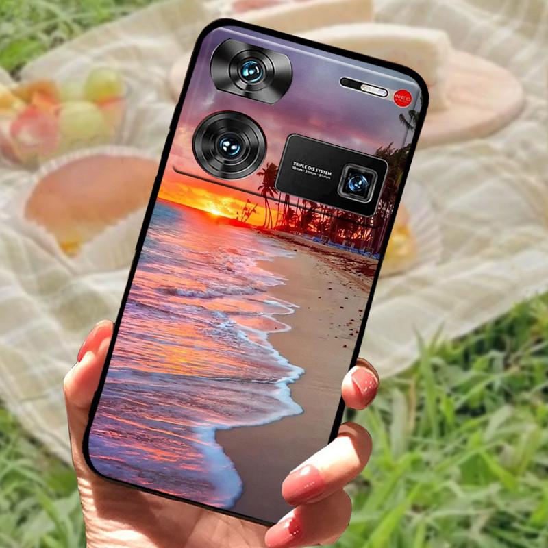 Shockproof Funda For ZTE Nubia Z60 Ultra Case Silicon Black Soft Bumper for Nubia Z60 Ultra Phone Cases Z60Ultra Cartoon Shell