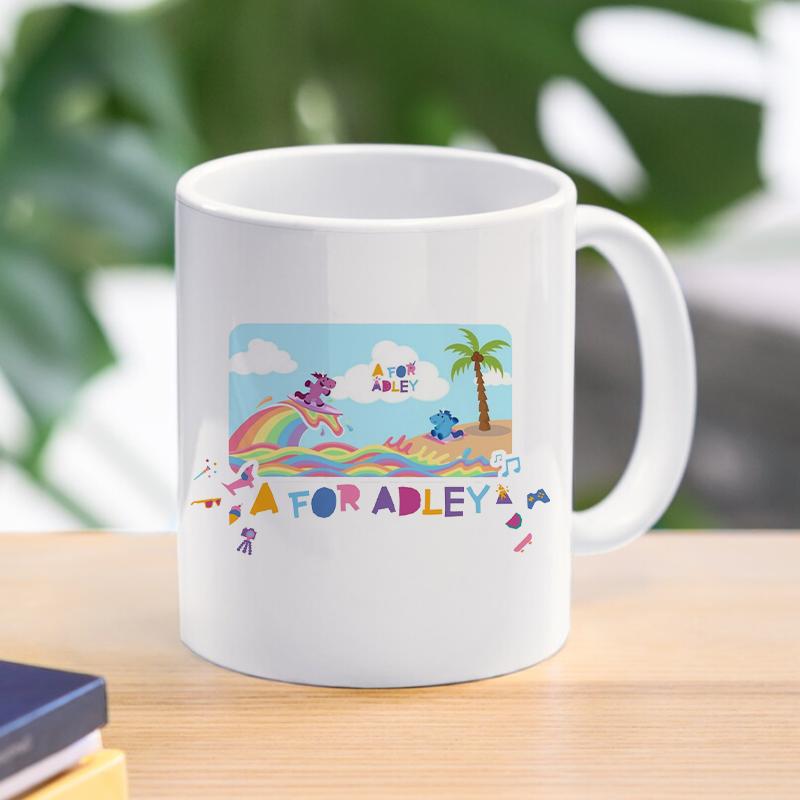 A for Adley Mug Ice Cream Unicorn Rainbow Mug Office Breakfast Coffee Milky Cup 11oz Office Water Tea Cup Birthday Gift