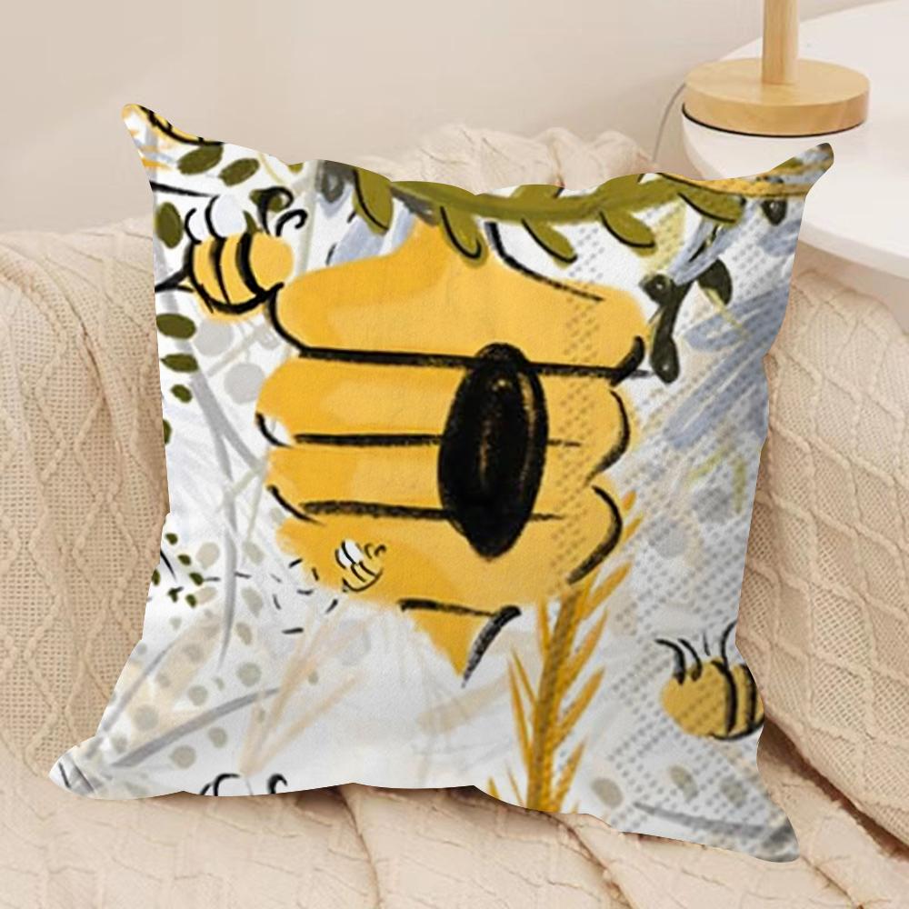 Sunflower Patterns Cushion Cover Soft Plush Throw Pillow Cover DoubleSided Decorative Cushion Case Sofa Bedroom Home Decor
