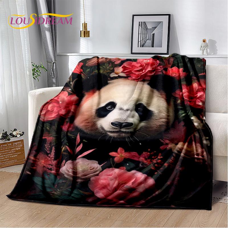 3D Dream Animal Cartoon Panda Cute Blanket,Soft Throw Blanket for Home Bedroom Bed Sofa Picnic Travel Office Cover Child Gift