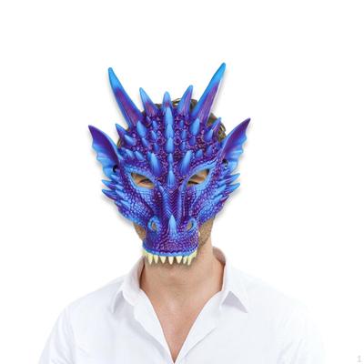 3D Drachenmaske Dinosaurier Masken Gruselig Unisex Halloween Kostüm Zubehör Halbgesichts Cosplay