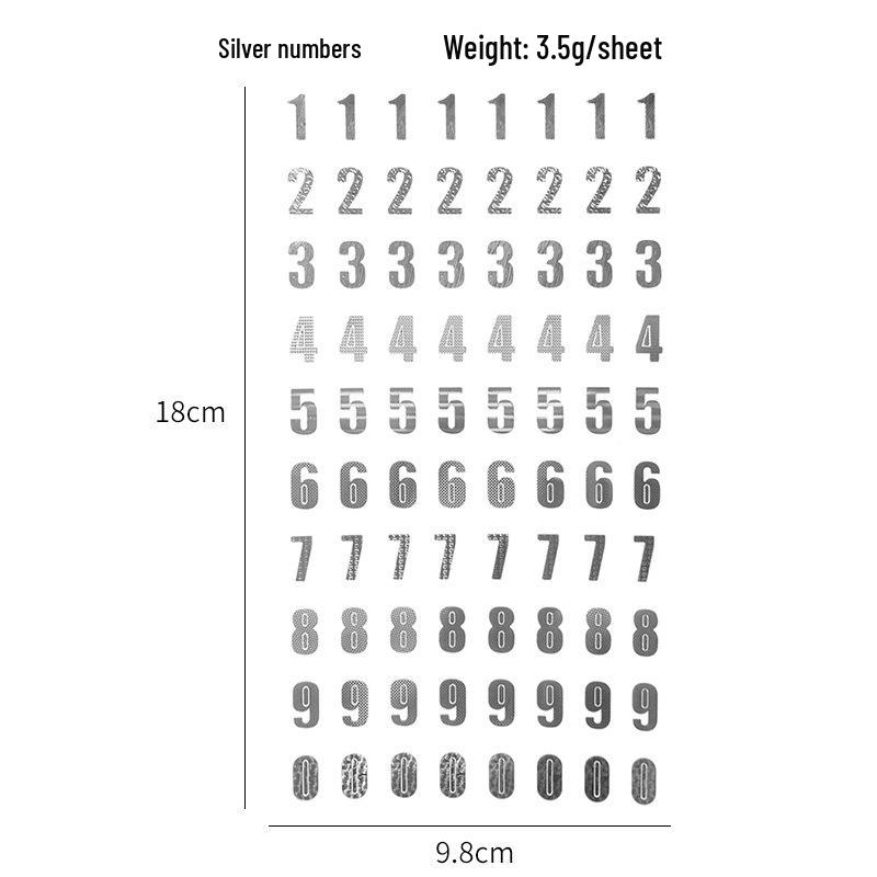 Gold & Silver Hot Stamping Letter & Number Stickers for DIY Photo Albums, Journals, and Diaries - 6 Styles Available