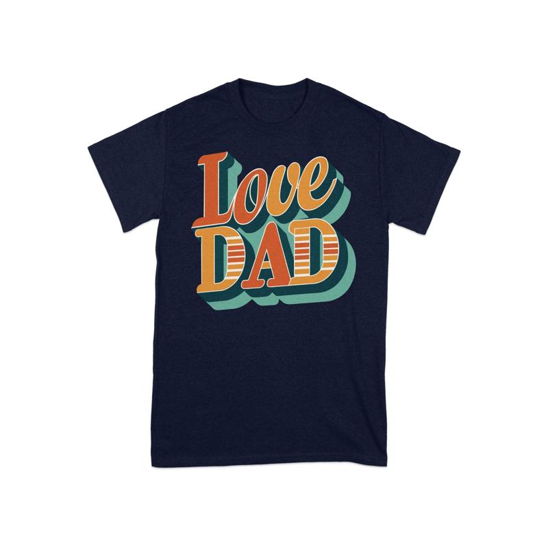 Love Dad Retro Vintage Typography T Shirt FatherS Day Cool Birthday Present For Trendy Outfit