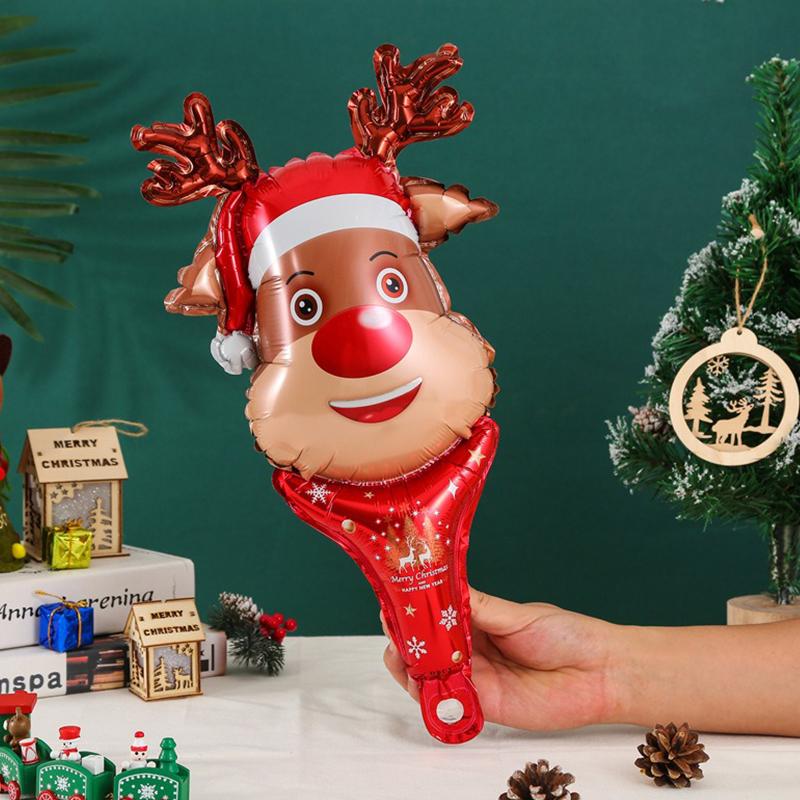 5PCS/Pack Christmas Balloon Assorted Handheld Santa Snowman Elk Gingerbread Man DIY Party Decorating Prop Christmas Supplies ZYF