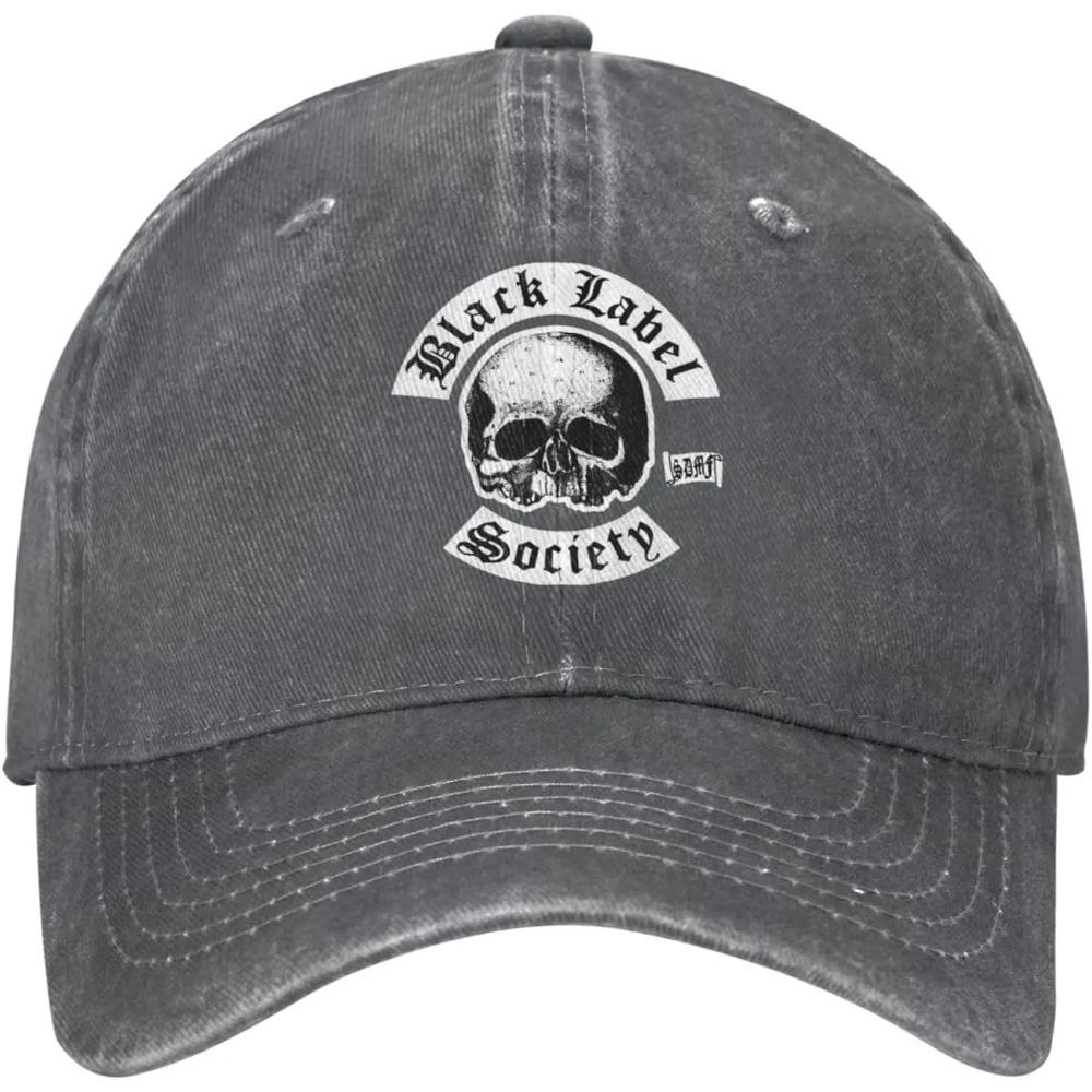 Black Music Label Music Society Baseball Cap Vintage Washed Denim Cap Unisex Casual Outdoor Sport Hat Black
