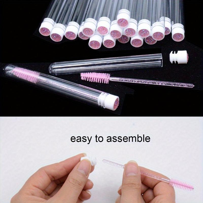 20pcs Empty Eyelash Brushes Tubes Container Reusable Crystal Lash Mascara Wand Flask Case