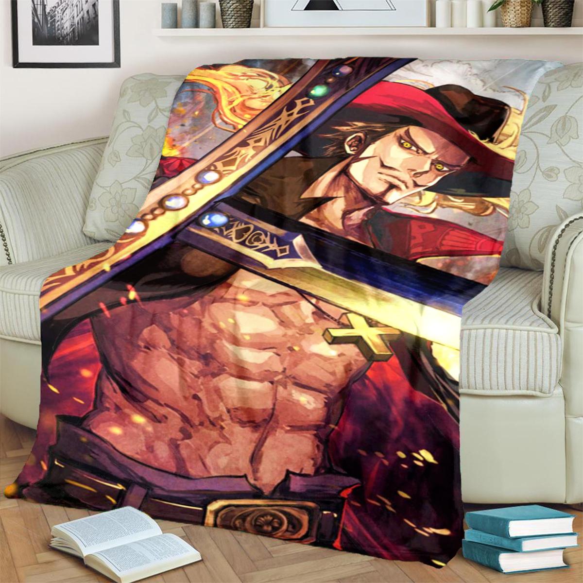 

ONE PIECE Warm Print Blanket Flannel Material for Bedrooms, Sofas, Beds, Chairs, Picnics, Travel 75x90cm