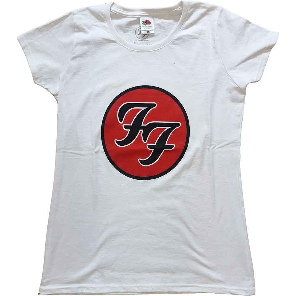 Foo Fighters T Shirt FF Band Logo Official Womens Skinny Fit White XS 3XL