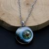 Gothic Style Vitreous Eyeball Pendant Necklace Unique Punk Chain Jewelry For Men Daily Wear