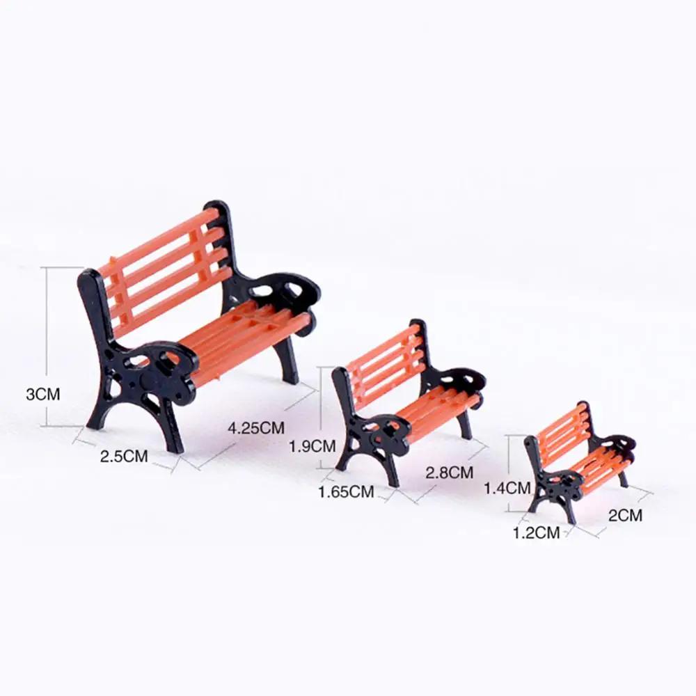 Mini Park Bench Model Miniature Landscape GardenDecorative Ornament PlayHouse Decorative Figurines Fairy Garden Desk Decoration