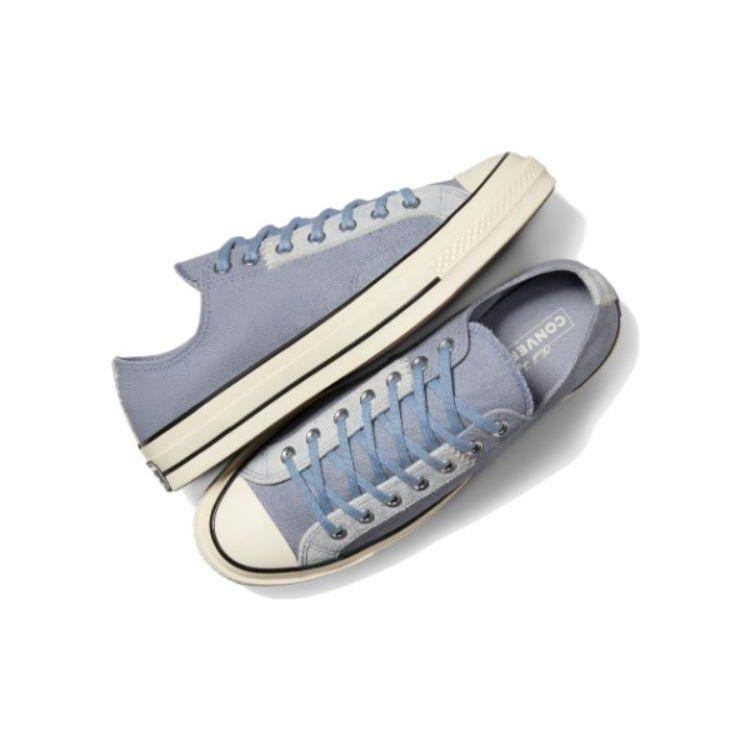 Converse Strapazierfähige Stoßdämpfende Low-Top Canvas Schuhe Unisex Sneaker Grau Blau A06539C